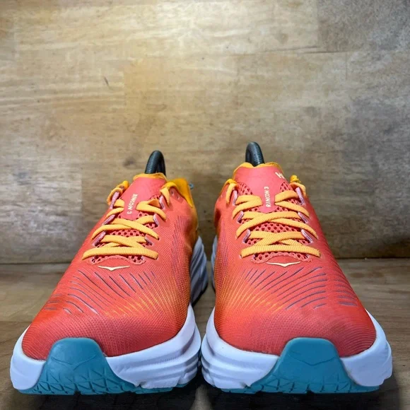 Hoka One One Rincon 3 LIGHTWEIGHT Womens Sz 8 Wide Running Shoes Sneakers Orange - Picture 2 of 12